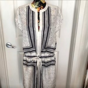 Vince silk Dress - Classic white and navy